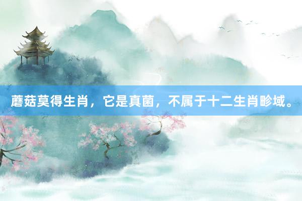 蘑菇莫得生肖，它是真菌，不属于十二生肖畛域。
