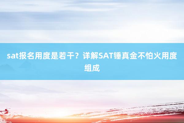 sat报名用度是若干？详解SAT锤真金不怕火用度组成