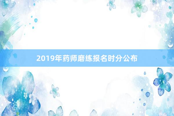 2019年药师磨练报名时分公布