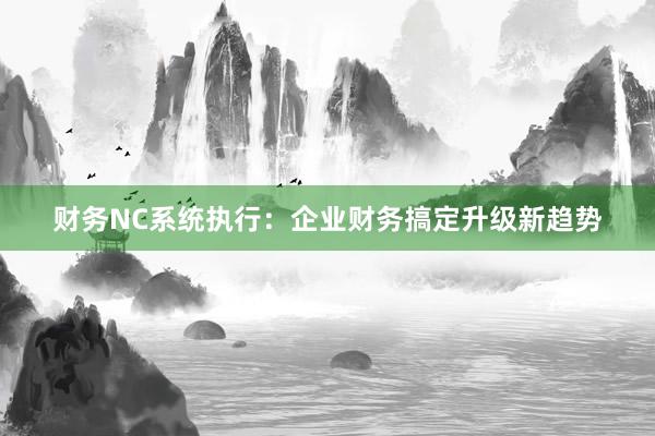财务NC系统执行：企业财务搞定升级新趋势